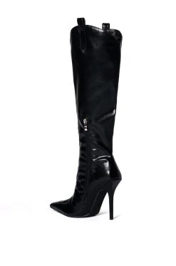 CUTE GENES WESTERN STILETTO BOOT -Azalea Wang store cute genes western stiletto boot black 4 4