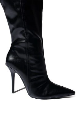 CUTE GENES WESTERN STILETTO BOOT -Azalea Wang store cute genes western stiletto boot black 5 5