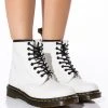 DR. MARTENS 1460 SMOOTH WHITE BOOTIES -Azalea Wang store dr martens 1460 smooth white booties white 1 1