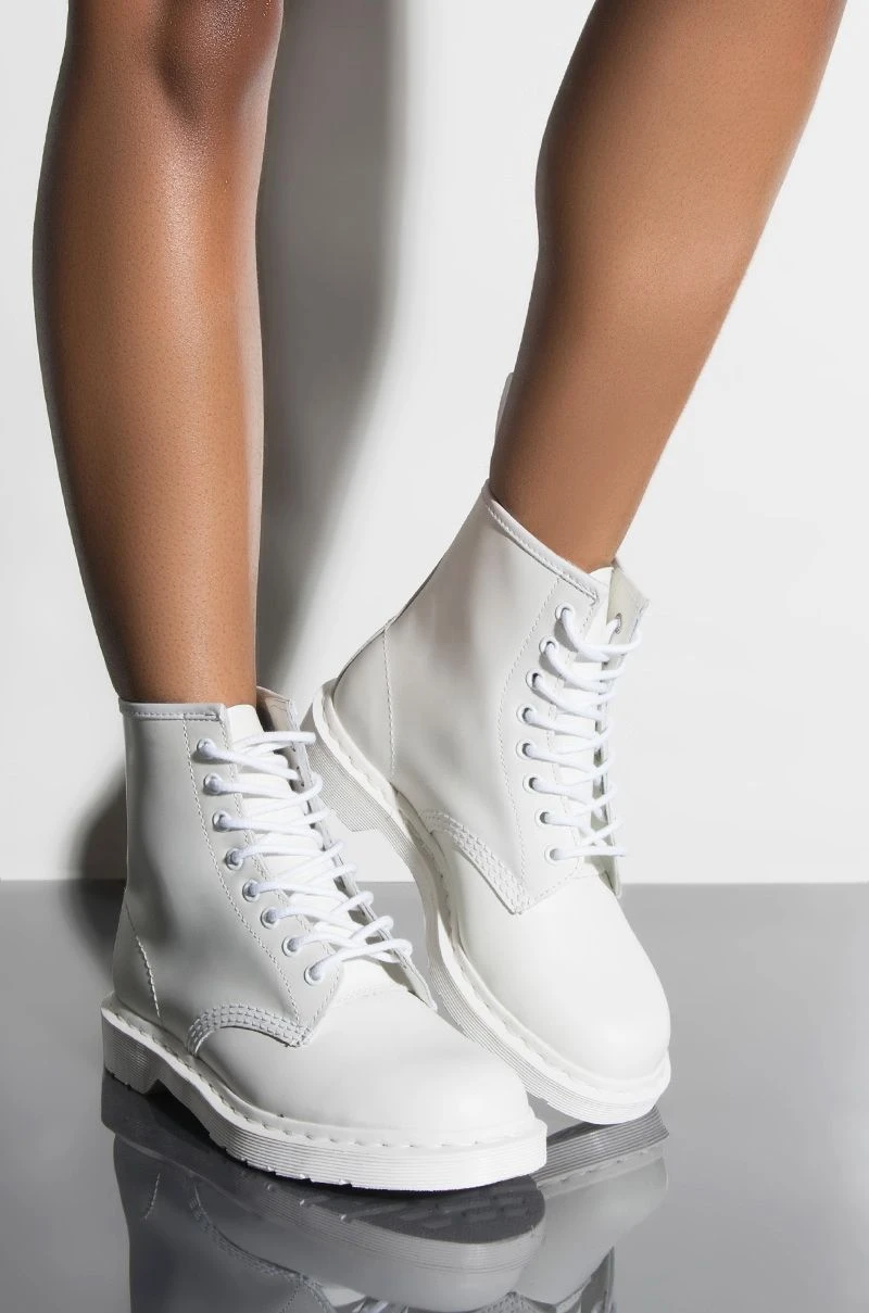 DR. MARTENS 1460 WHITE MONO SMOOTH ANKLE BOOTS 4 DR. MARTENS 1460 WHITE MONO SMOOTH ANKLE BOOTS - Image 2