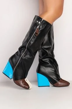 ITS A LOOK MULTI COLORED CHUNKY BOOT -Azalea Wang store its a look multi colored chunky boot multi 3 3