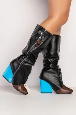 ITS A LOOK MULTI COLORED CHUNKY BOOT -Azalea Wang store its a look multi colored chunky boot multi 4 4