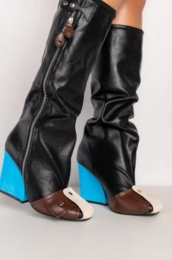 ITS A LOOK MULTI COLORED CHUNKY BOOT -Azalea Wang store its a look multi colored chunky boot multi 7 7