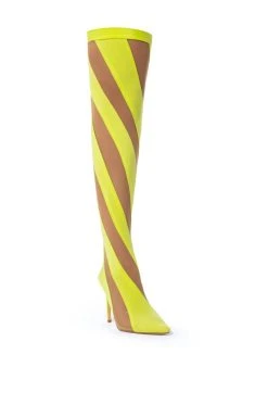 LILITH MESH THIGH HIGH BOOT IN LIME -Azalea Wang store lilith mesh thigh high boot in lime lime 3 3 c1