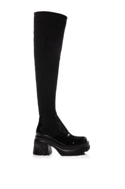Azalea Wang store 32 Azalea Wang store -Azalea Wang store margot thigh high knit stretch boot in black black 2 2