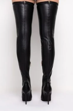 AZALEA WANG CANT GET YOU OFF MY MIND THIGH HIGH BOOT WITH 4 WAY STRETCH 14 AZALEA WANG CANT GET YOU OFF MY MIND THIGH HIGH BOOT WITH 4 WAY STRETCH -Azalea Wang store mindful black pu 5 5 c1