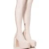 READY TO MINGLE OVER THE KNEE PU CHUNKY PLATFORM BOOT IN CREAM 2 READY TO MINGLE OVER THE KNEE PU CHUNKY PLATFORM BOOT IN CREAM -Azalea Wang store ready to mingle over the knee pu chunky platform boot in cream cream 1 1