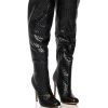 RONNIE WEAVED THIGH HIGH BOOT IN BLACK -Azalea Wang store ronnie weaved thigh high boot in black black 1 1