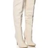 RONNIE WEAVED THIGH HIGH BOOT IN CREAM -Azalea Wang store ronnie weaved thigh high boot in cream cream 1 1