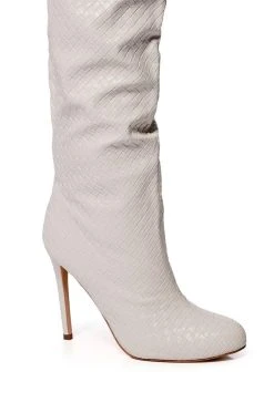 RONNIE WEAVED THIGH HIGH BOOT IN CREAM -Azalea Wang store ronnie weaved thigh high boot in cream cream 5 5