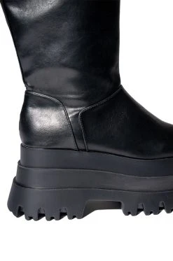 SKYHIGH FLATFORM BOOTIE IN BLACK -Azalea Wang store skyhigh flatform bootie in black black 5 5