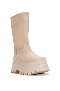 SKYHIGH FLATFORM BOOTIE IN NUDE -Azalea Wang store skyhigh flatform bootie in nude nude 3 3