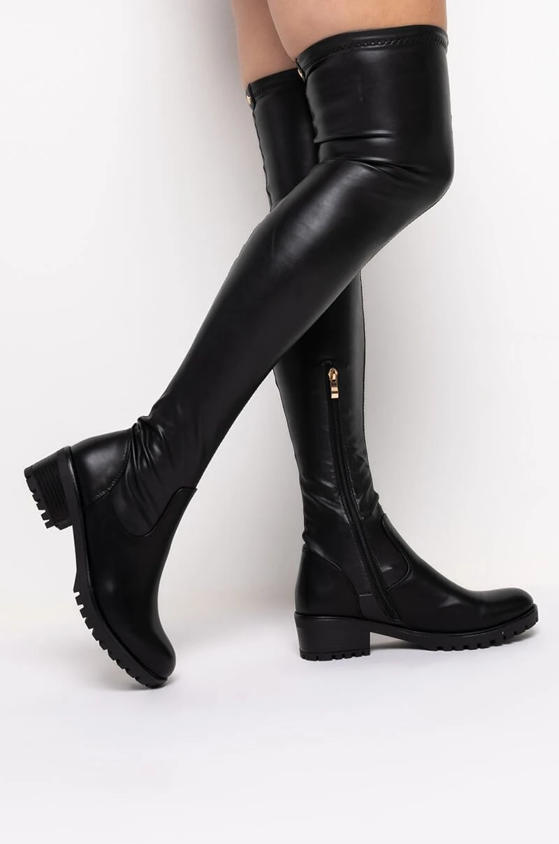 **SLIM FIT** AZALEA WANG ATTENTION ON ME FITTED OVER THE KNEE FLAT BOOT WITH 4 WAY STRETCH 5 **SLIM FIT** AZALEA WANG ATTENTION ON ME FITTED OVER THE KNEE FLAT BOOT WITH 4 WAY STRETCH - Image 3