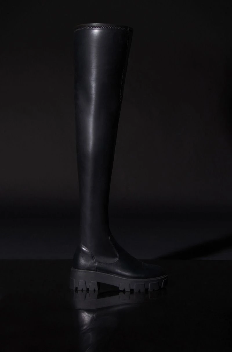 **SLIM FIT** AZALEA WANG LATE NIGHTS FITTED OVER THE KNEE FLATFORM BOOT WITH 4 WAY STRETCH 11 **SLIM FIT** AZALEA WANG LATE NIGHTS FITTED OVER THE KNEE FLATFORM BOOT WITH 4 WAY STRETCH - Image 9