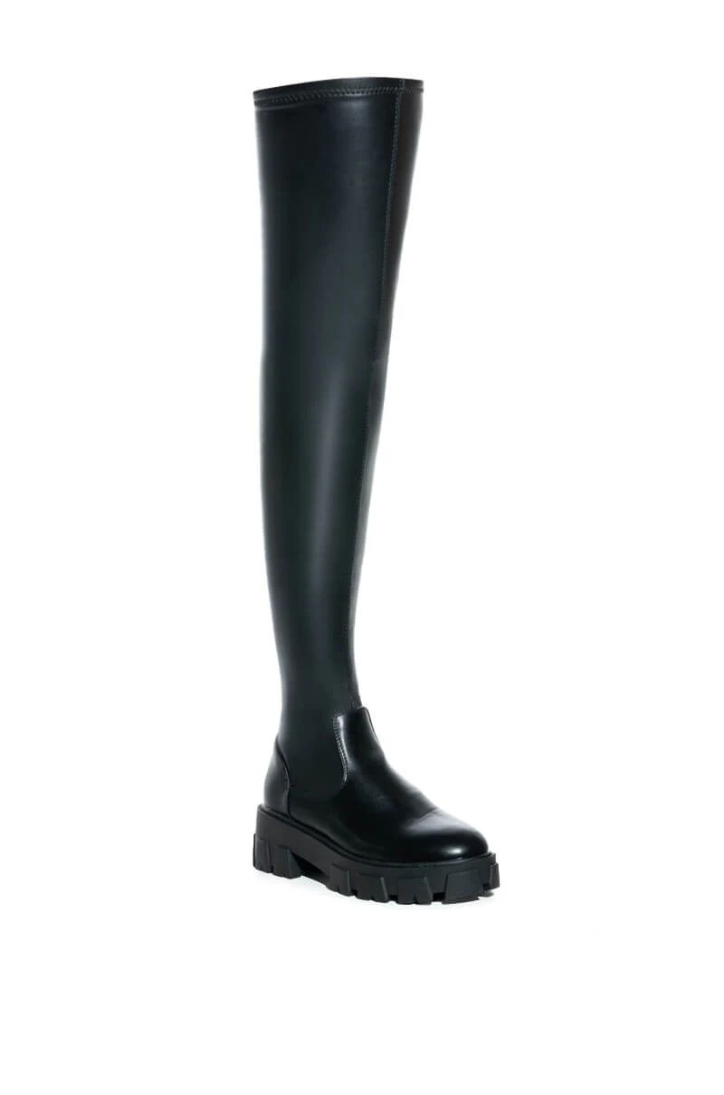 **SLIM FIT** AZALEA WANG LATE NIGHTS FITTED OVER THE KNEE FLATFORM BOOT WITH 4 WAY STRETCH 5 **SLIM FIT** AZALEA WANG LATE NIGHTS FITTED OVER THE KNEE FLATFORM BOOT WITH 4 WAY STRETCH - Image 3