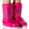SNOWBELL PATENT COLD WEATHER BOOT IN PINK