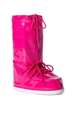 SNOWBELL PATENT COLD WEATHER BOOT IN PINK -Azalea Wang store snowbell patent cold weather boot in pink pink 3 3