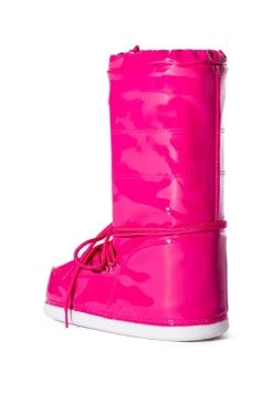SNOWBELL PATENT COLD WEATHER BOOT IN PINK -Azalea Wang store snowbell patent cold weather boot in pink pink 4 4