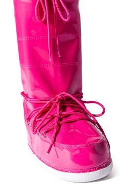 SNOWBELL PATENT COLD WEATHER BOOT IN PINK -Azalea Wang store snowbell patent cold weather boot in pink pink 5 5