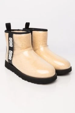 UGG WOMEN'S CLASSIC CLEAR MINI LOGO BOOTIE 11 UGG WOMEN'S CLASSIC CLEAR MINI LOGO BOOTIE -Azalea Wang store ugg womens classic clear mini logo bootie natural black 4