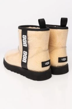 UGG WOMEN'S CLASSIC CLEAR MINI LOGO BOOTIE 12 UGG WOMEN'S CLASSIC CLEAR MINI LOGO BOOTIE -Azalea Wang store ugg womens classic clear mini logo bootie natural black 5